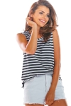 top w biało-czarne paski