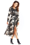 koszulowa sukienka maxi w kwiaty