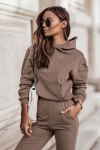 bawelniany dres damski w kolorze mocca
