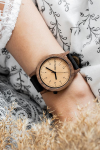 damski elegancki zegarek drewniany