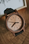 zegarek damski drewniany retro skorzany pasek