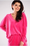 rozowa bluzka na co dzien welurowa