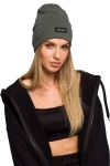 bawelniana czapka beanie khaki na jesien