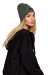 jesienna czapka khaki wywijana beanie