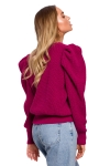 sweter damski z rozowy z bufkami
