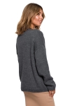 stylowy sweter damski do bioder z duzymi kieszeniami