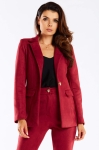 krótka marynarka damska z bordowego zamszu na spotkanie biznesowe.jpg