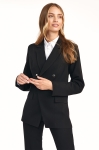klasyczny czarny żakiet damski z taliowaniem na egzamin.jpg