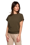 modna bluzka khaki bawełniana