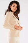 krótki zapinany żakiet damski beżowy.webp