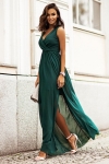 zielona sukienka maxi z szyfonowym dołem na wesele glamour.jpeg