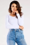 prążkowana bluzka damska z długim rękawem basic.webp