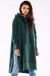 zielona bluza damska na jesień z długimi trokami i obszernym kapturem.webp