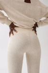 legginsy damskie basic włókna konopne beżowy melanż.webp