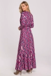 elegancka sukienka maxi do jesiennych stylizacji z elastyczną gumą w talii i falbanką na dole.webp