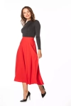 gładka spódnica maxi z wysoką talią rozkloszowana elegancka.webp