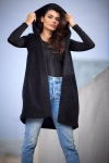 ciepła czarna kamizelka bez zapięcia z dużym kapturem w stylu casual.webp