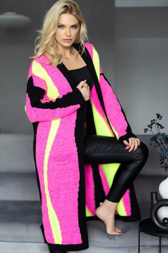 damski sweter rozpinany z obniżoną linią ramion.webp