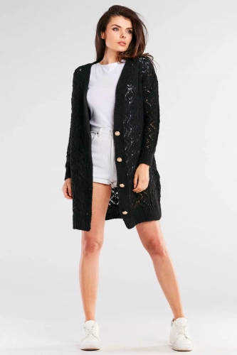 ażurowy sweter damski rozpinany.webp