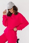 jaskraworóżowa bawełniana bluza dresowa damska.webp