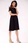 czarna sukienka midi z krótkim rękawem.webp