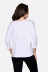 uniwersalna bluzka damska na rękaw ¾ w kolorze białym.webp