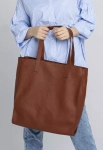 duza torebka shopper na ramię brązowa.webp