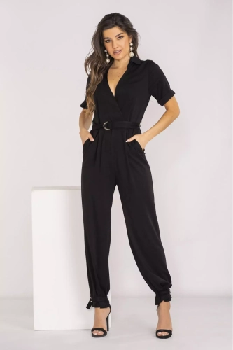 zielony kombinezon damski z kopertowym dekoltem na wesele.jpeg