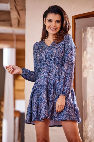 sukienka z długim rękawem granatowa.webp