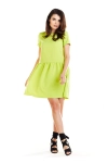 limonkowa sukienka z krótkim rękawem.webp