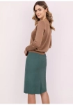 damski sweter z dekoltem V w kolorze mocca.webp