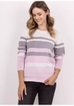 różowy sweter damski z okrągłym dekoltem.webp
