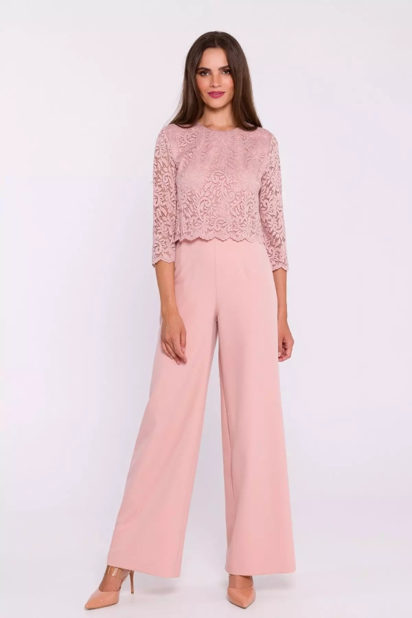 Stylowy kombinezon z koronkową górą