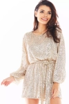 beżowa cekinowa sukienka mini.webp