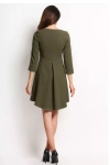 stylowa oliwkowa sukienka z rękawem ¾.webp