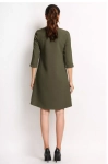 stylowa oliwkowa sukienka z rękawami ¾.webp