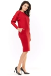 sukienka czerwona z rozszerzanymi rękawami.webp