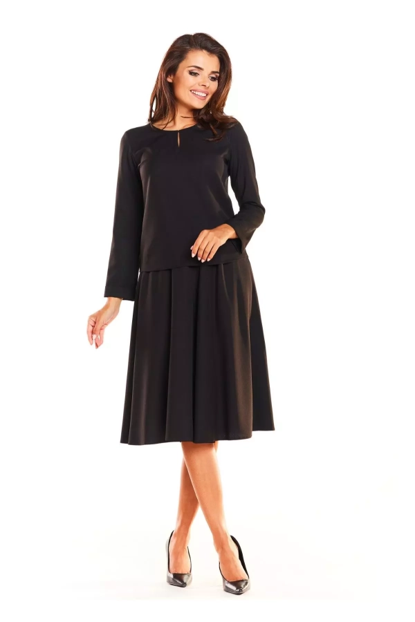 Czarny komplet na pogrzeb spódnica i bluzka