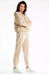 beżowe stylowe spodnie z kieszeniami