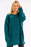damska dresowa bluza oversize w kolorze zielonym