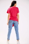 t-shirt damski bawełniany z dłuższą zakładką na dole.webp