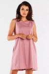 krótka sukienka na lato w kolorze brudnego różu