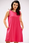 fuksjowa sukienka bez rękawów na lato