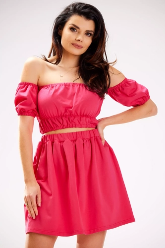 marszczona krótka spódnica