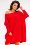 czerowna sweterkowa sukienka oversize