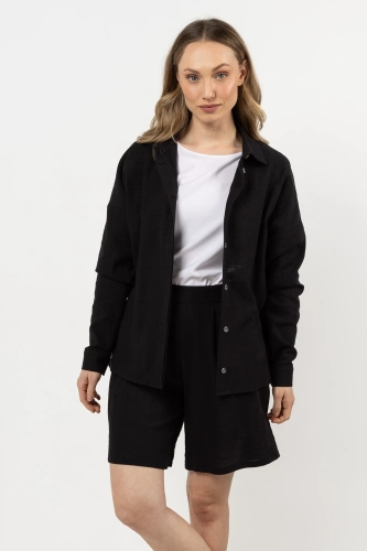 Czarny casualowy komplet damski idealny na lato.webp