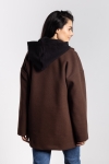 Stylowa kurtka damska w kolorze chocolate brown, polska produkcja luźny krój