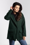Stylowa kurtka damska w kolorze butelkowej zieleni  polska produkcja luźny krój