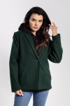 Modna kurtka na jesień i zimę butelkowa zieleń zapinana na 1 guzik polska marka