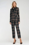 Żakiet w kratę o smukłym kroju, sięgający poniżej bioder.webp
